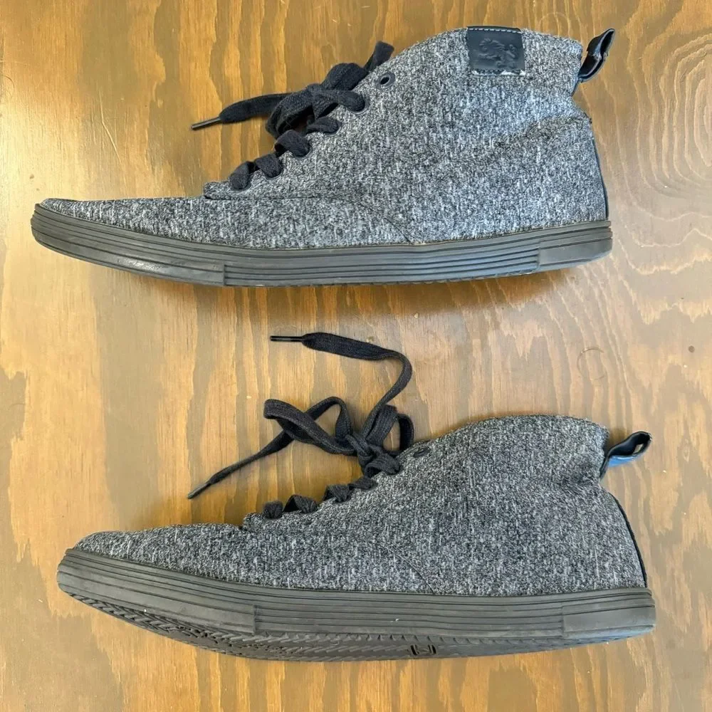 Men’s Vlado Leon High Top Gray Canvas Sneakers, Size 10